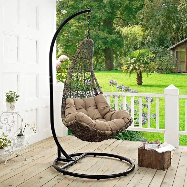 Качалка для дачи фото Abate Outdoor Patio Swing Chair With Stand by Modway Outdoor patio swing, Swing 