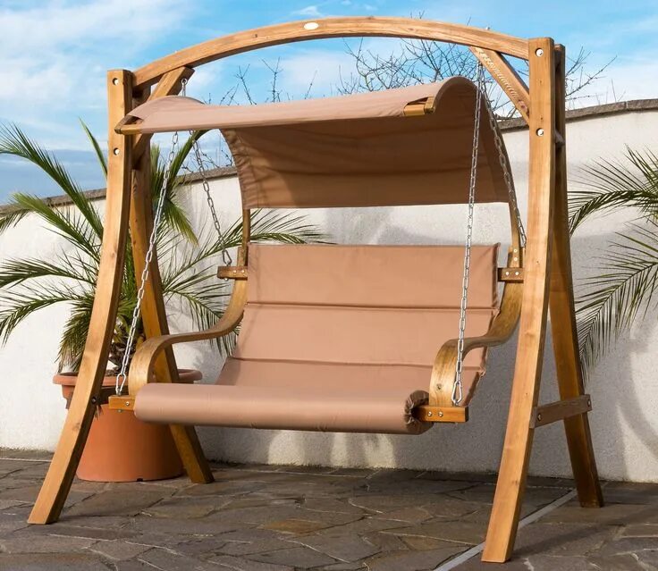 Качалка для дачи фото Design Hollywoodschaukel ANTIGUA aus Holz Lärche Alles für Garten und Terrasse G