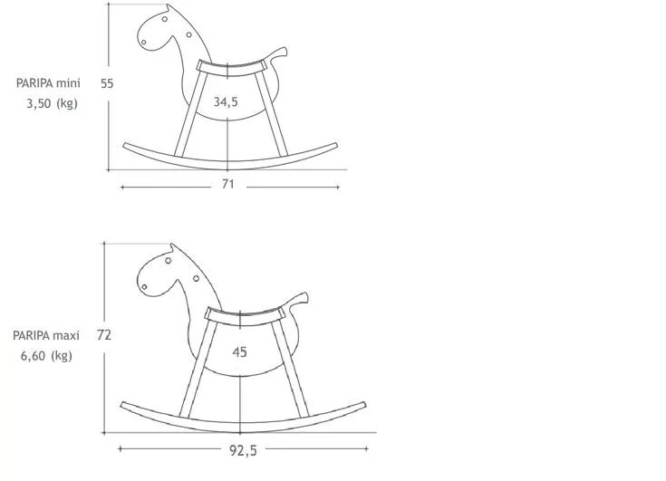 Качалка из фанеры своими руками чертежи PARIPA Caballito de balancín Caballito de balancín de madera By Sixay furniture 