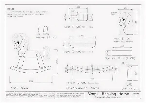 Качалка из фанеры своими руками чертежи PDF Plans Wooden Rocking Horse Plans Build Download wood dowelling Rocking horse