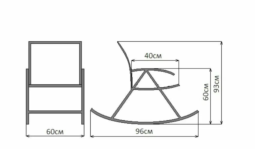 Качалка с чертежами своими руками Кресло-качалка из профильной трубы своими руками