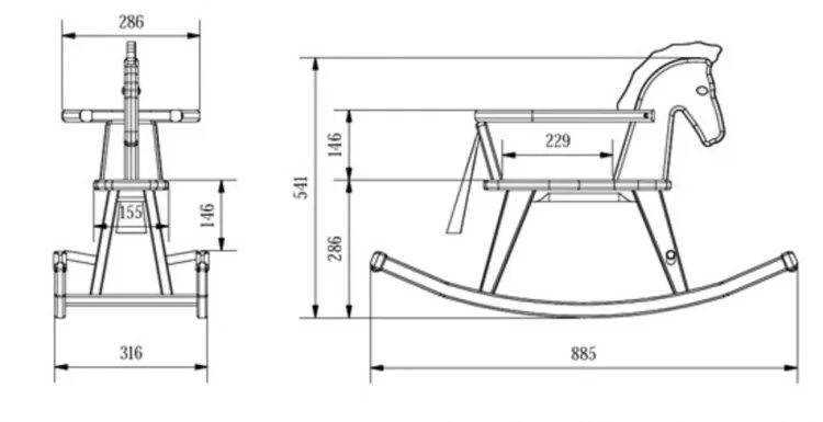 Качалка с чертежами своими руками Купить geuther Halla Rocking Horse (2932 NA) - лошадь-качалка (Natural) в Москве