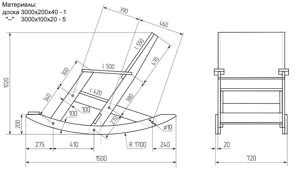 Качалка с чертежами своими руками Кресло-качалка своими руками: чертежи, фото, решения Кресло-качалка, Кресла кача