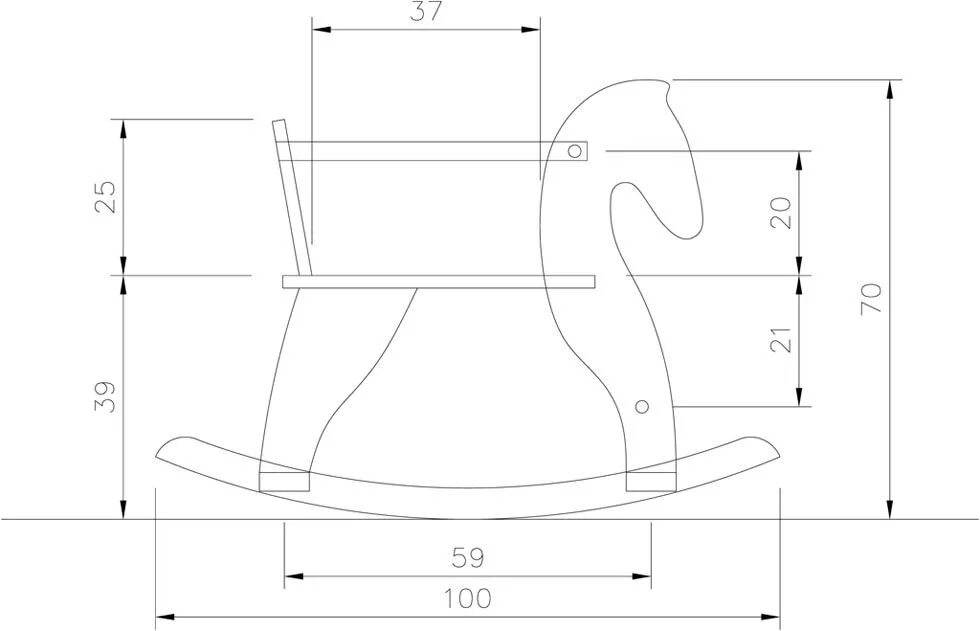 Качалка с чертежами своими руками Caballo de madera, Caballitos de madera, Caballo balancín de madera