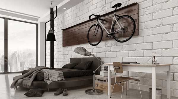 Качалка в стиле лофт Decoração INCRÍVEL com Bicicletas para Seu Quarto e Casa Chambre parentale ikea,