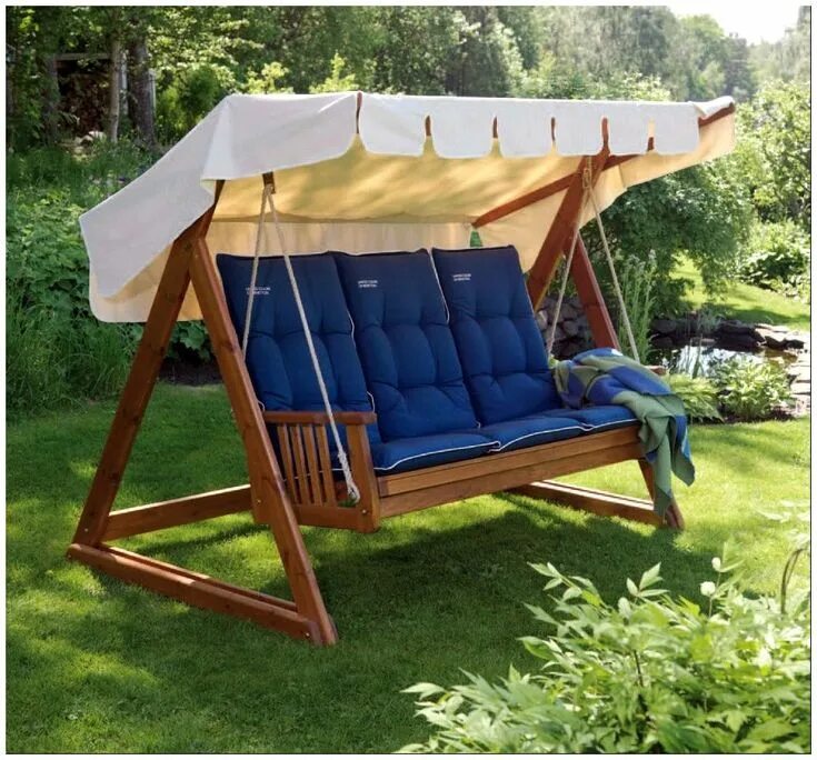 Качель садовая своими руками фото Pin by любовь некрасова on садовые Outdoor wooden swing, Outdoor furniture, Swin