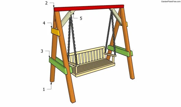 Качель своими руками чертеж Building a garden swing Garden swing, Diy porch swing, Porch swing plans