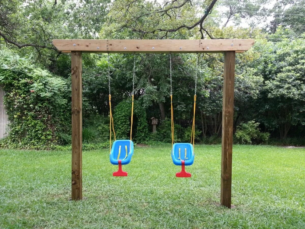 Качели детские для дачи своими руками post swing set - Google Search Swing set plans, Swing set, Swing set diy