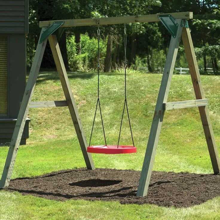 Качели детские для дачи своими руками SuperSpinnerSwing Plastic Saucer Swing with Chains and Hooks Reviews Wayfair Cas