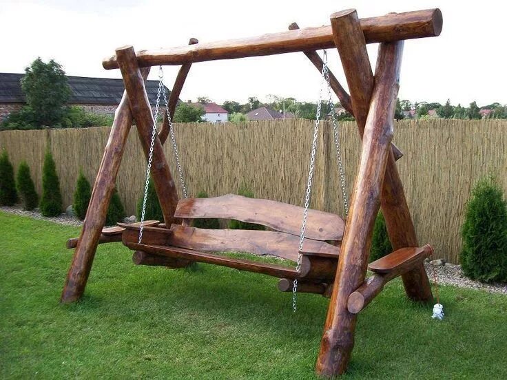 Качели из дерева фото Swing chair garden, Wooden swing chair, Swing chair outdoor