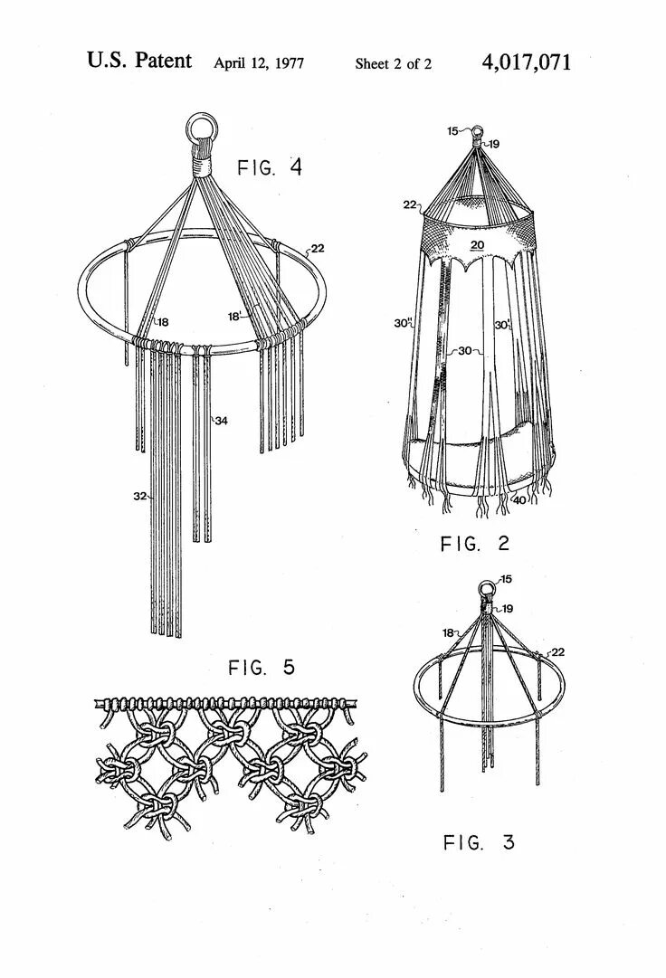 Качели макраме своими руками схема US4017071A - Macrame swing and method of forming Macrame swing, Macrame patterns