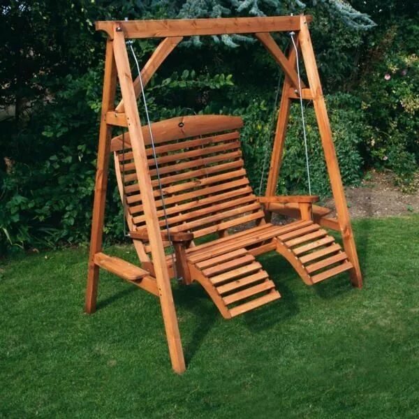 Качели на даче из дерева фото Wooden Garden Luxury Comfort Swing Seat Garden swing seat, Garden hammock, Woode