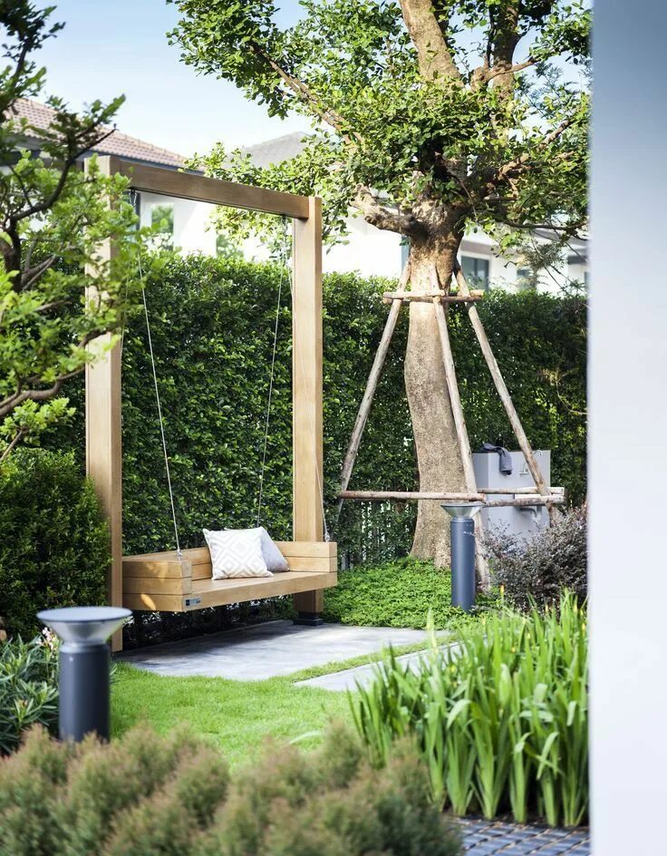 Качели на садовом участке фото GING Swing in garden- GING Swing in garden GING Swing in garden -#GardenDesignsa