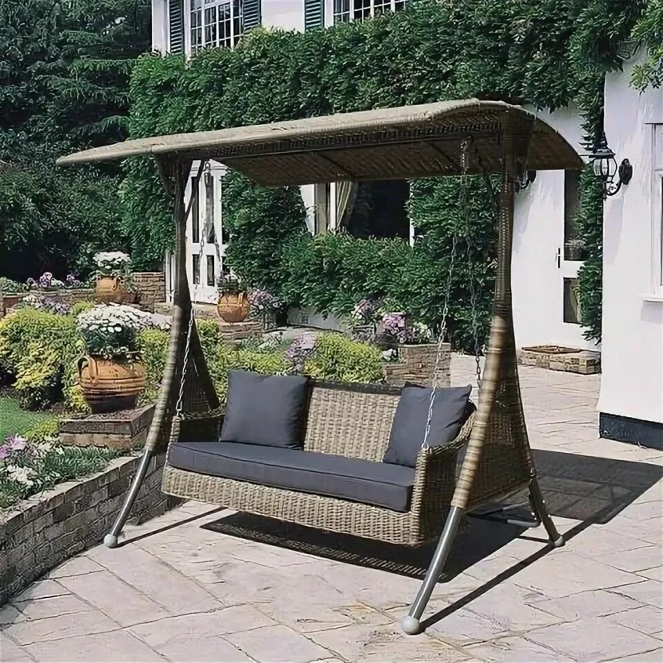 Качели на садовом участке фото Bridgman Mayfair Swing Seat with Cushions - Next Day Delivery Bridgman Mayfair S