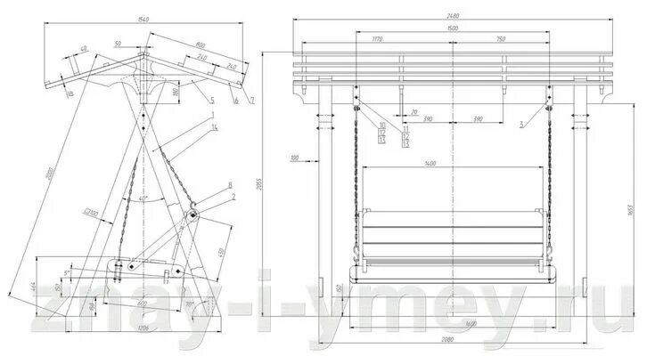 Качели садовые деревянные фото и чертежи Садовые деревянные качели. Подробные чертежи качелей для дачи. Часть 1 Деревянны
