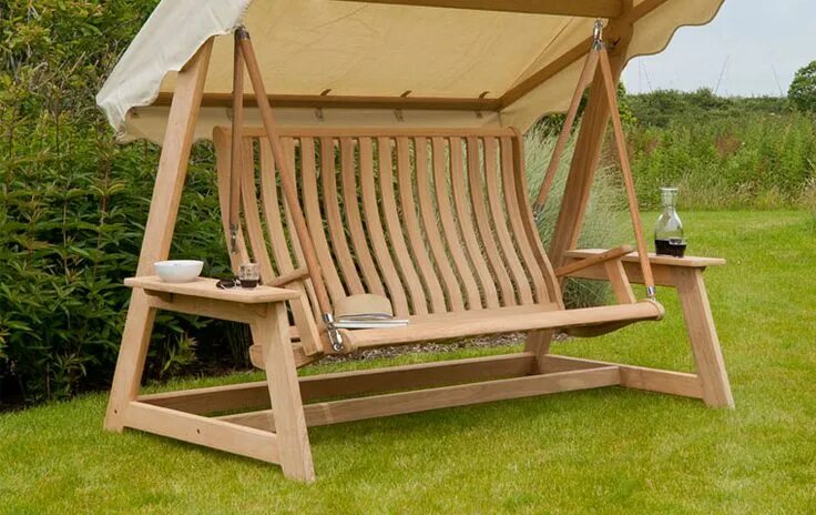 Качели садовые деревянные фото и чертежи Schommelstoel teak Garden seating, Diy garden furniture, Swing seat