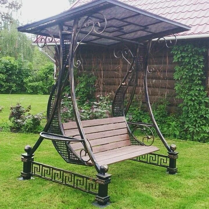 Качели садовые металлические фото Pin on mecedoras Metal garden gates, Garden swing, Swing chair garden