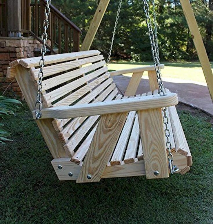 Качели своими руками фото 30 Awesome DIY Wooden Pallet Swing Chair Ideas Porch swing, Patio swing, Modern 