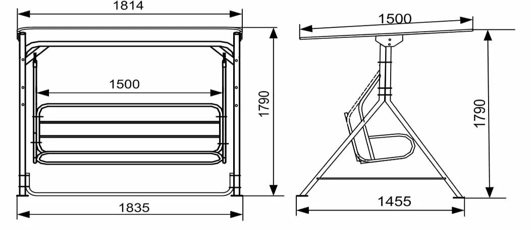 Качели своими руками из металла чертежи Чертежи садовых качелей из металла