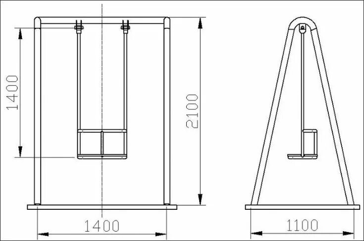 Качели своими руками из металла чертежи Садовые качели из дерева своими руками: фото и чертежи, размеры и рекомендации п