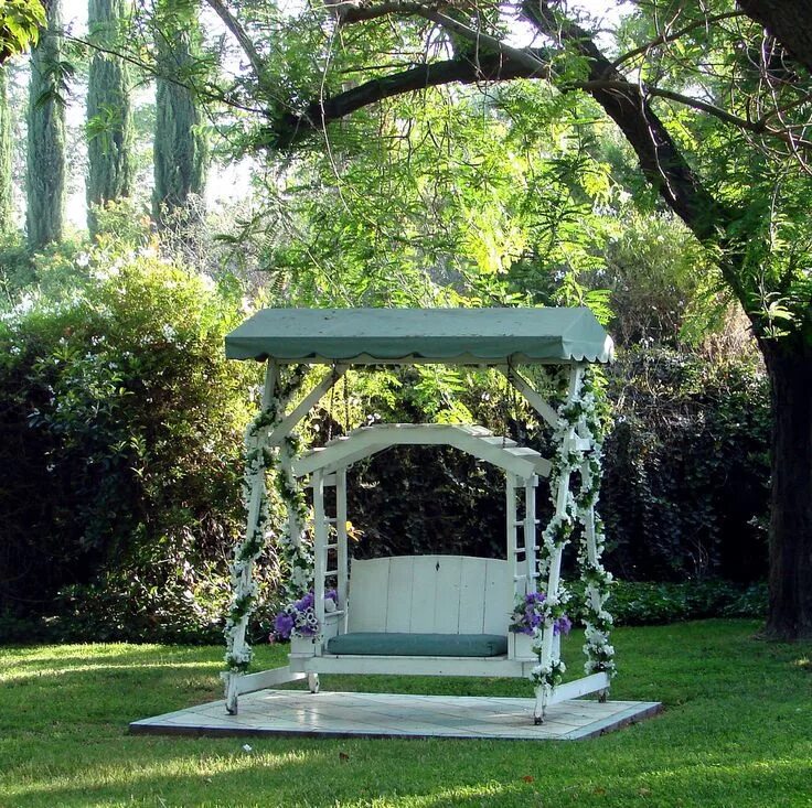 Качели в ландшафтном дизайне фото replacement swing canopy cover Gazebo, Garden swing, Large gazebo