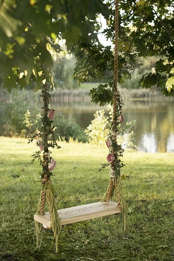 Качели в лесу фото James&Hounslow personalized Tree Swing. Personalize with a date, name or quote f