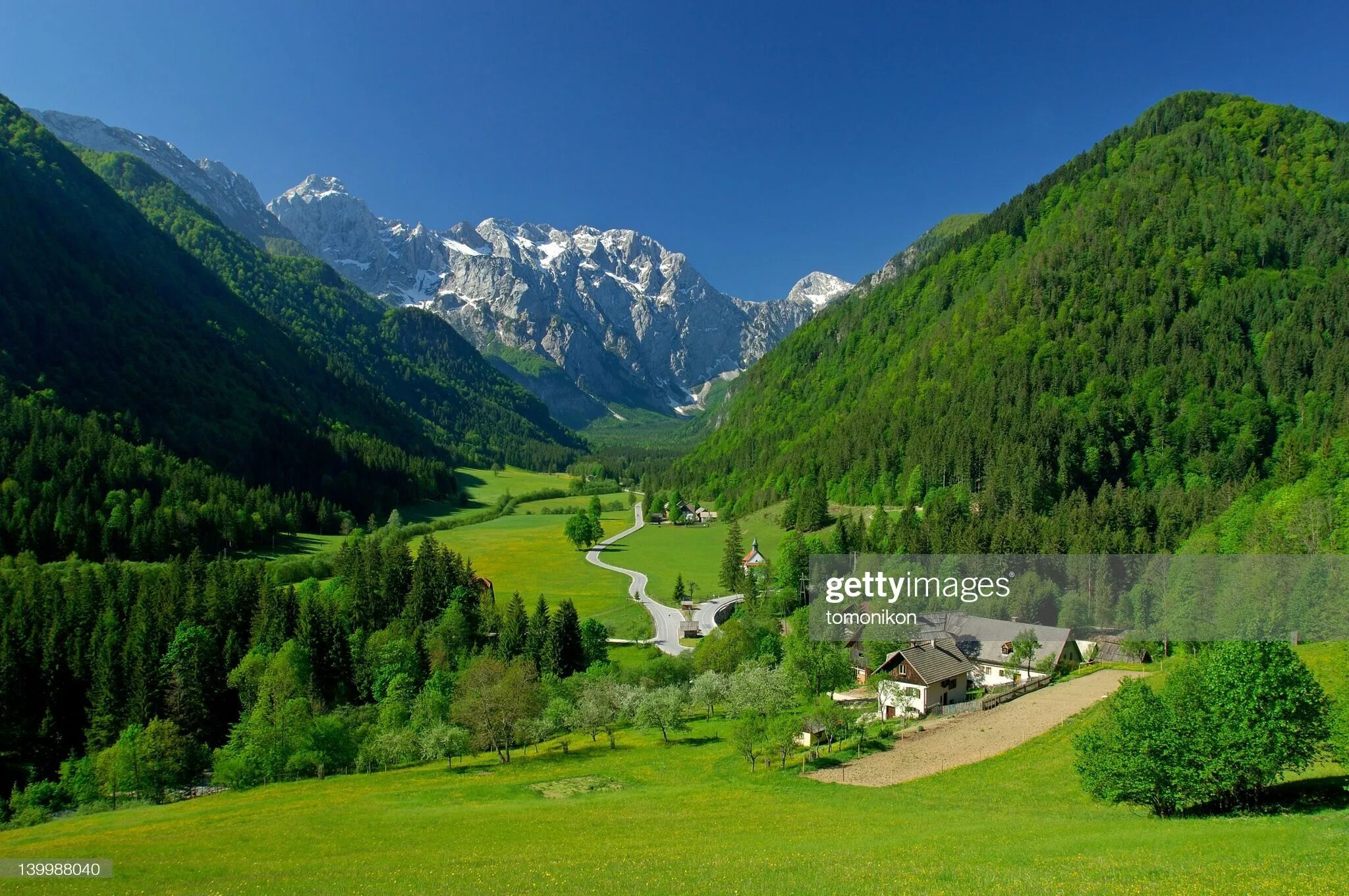 Качестве фото для рабочего стола Alpine Logarska valley in Slovenia in the end of May Switzerland wallpaper, View