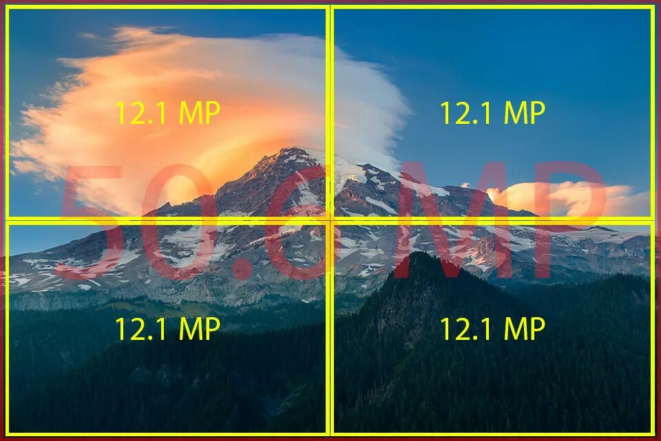 Качество фото 50 мп If sensor resolution numbers increase significantly from 12.1 MP to 50.6 MP, why