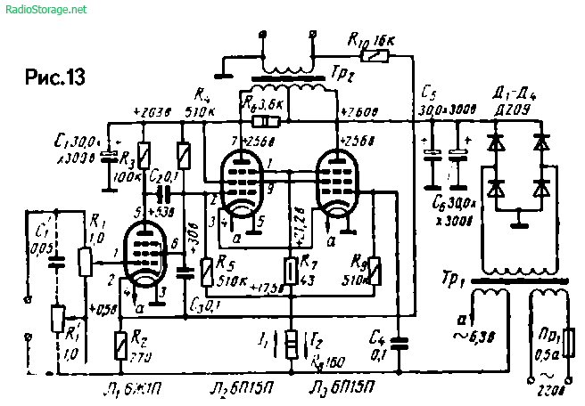 Качество ламповых усилителей схема УНЧ на лампах Г. Крылова 6Ж1П, 6П15П (4Вт)