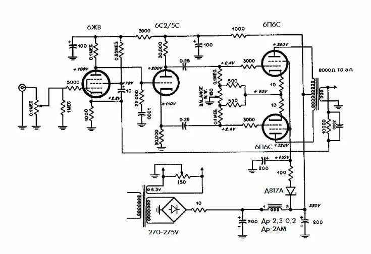 Качество ламповых усилителей схема Схемы усилителей УМЗЧ.РФ Усилитель, Принципиальная схема, Конденсаторы