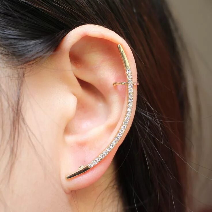 Кафа в ухо фото Free Shipping - Earring Type:Cuff Earrings - Material:Rhinestone Ear cuff, Minim