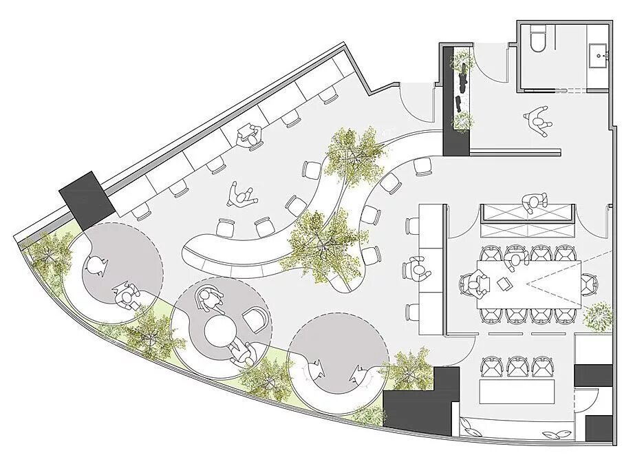 Кафе 200 кв м планировка фото oficina-en-shangai-muxin-design-18 Restaurant plan, Cafe floor plan, Restaurant 