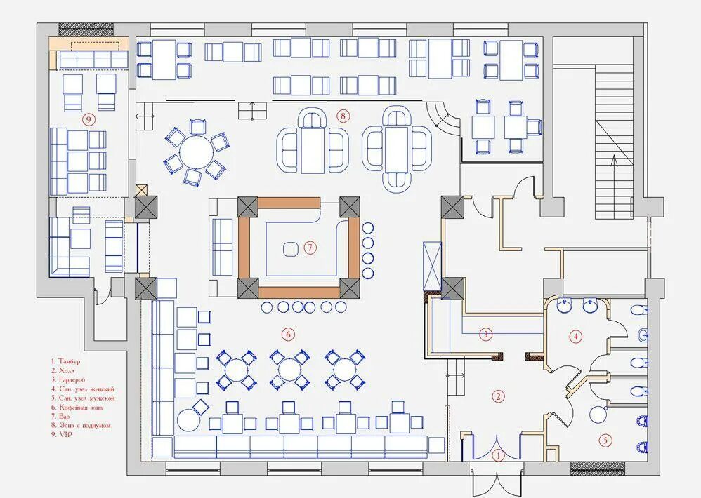 Кафе 200 кв м планировка фото Перепланировка торговых помещений, кафе и ресторанов