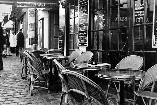 Кафе черно белое фото Scenic Samedi - French Cafes Paris cafe, Parisian cafe, French cafe