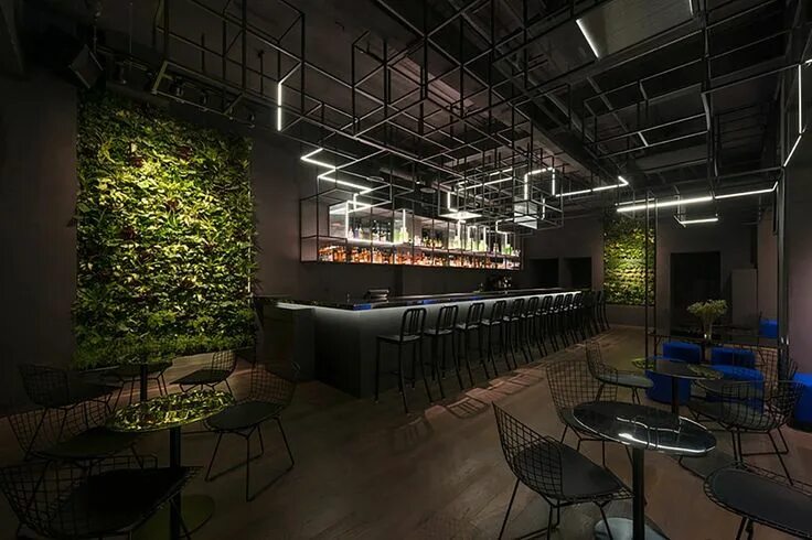 Кафе интерьер москва fresh_home Retail design, Cocktail bar design, Botanical interior