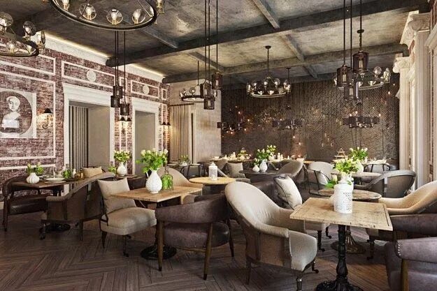 Кафе интерьер москва Project of the day on MyHouseIdea Restaurant Interior design by ARCHICGI visit w