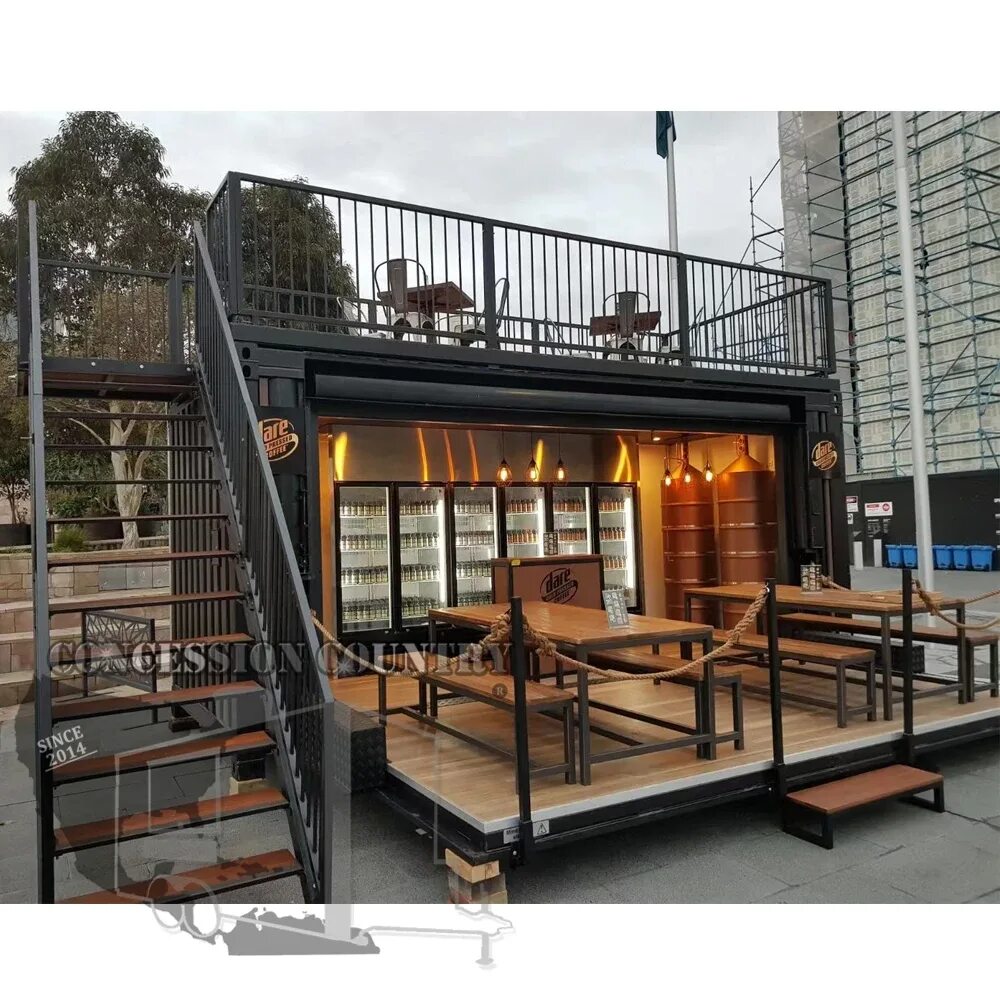 Кафе из контейнеров фото и проекты Popular Folding Cafe Container Coffee Shop 20FT 40FT Container Restaurant Luxury