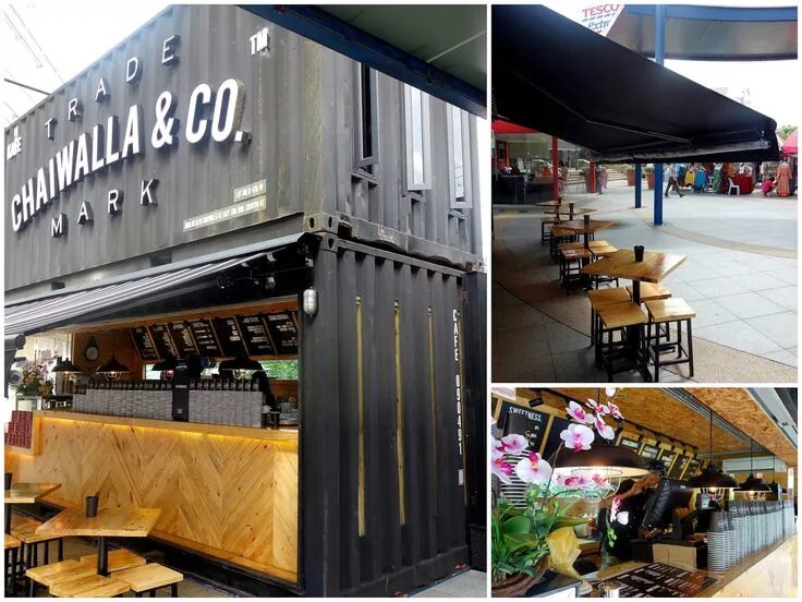 Кафе контейнер фото Eat Drink KL: Chaiwalla & Co Container Cafe @ The Curve Грузовые контейнеры, Дом