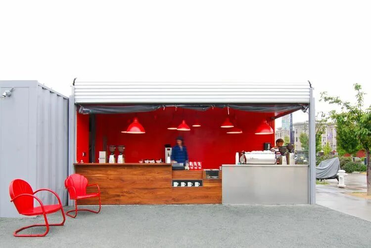 Кафе контейнер фото The 10 Best-Designed Coffee Shops in San Francisco Dwell Shipping container cafe