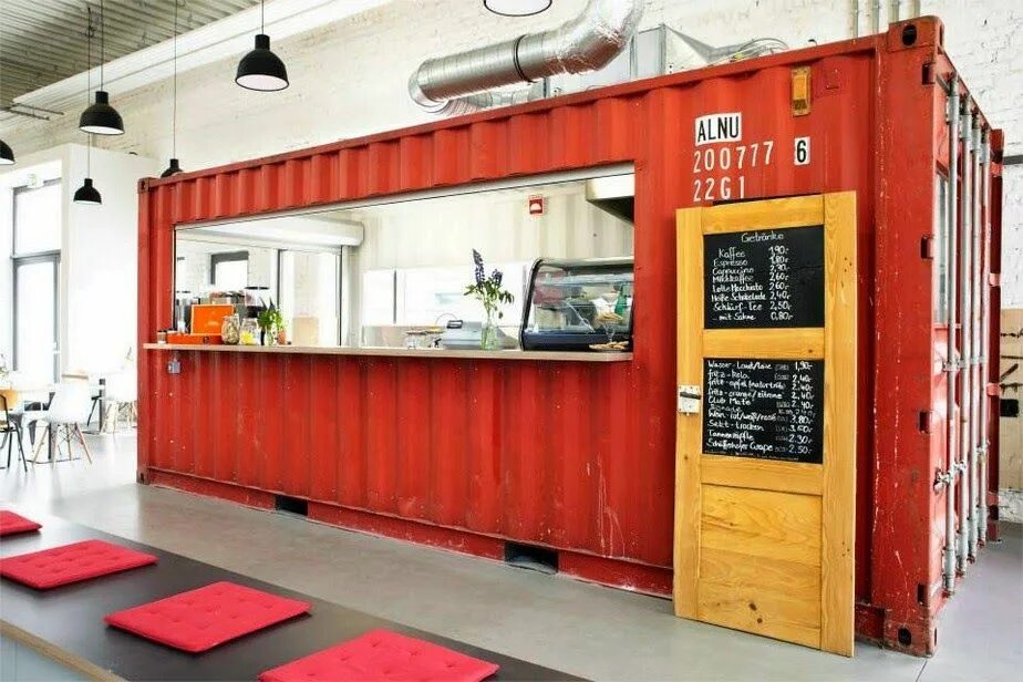 Кафе контейнер фото Cafeteria Container: 10 Exemplos Incríveis! Cafeteria, Cafeterias, Design de sal