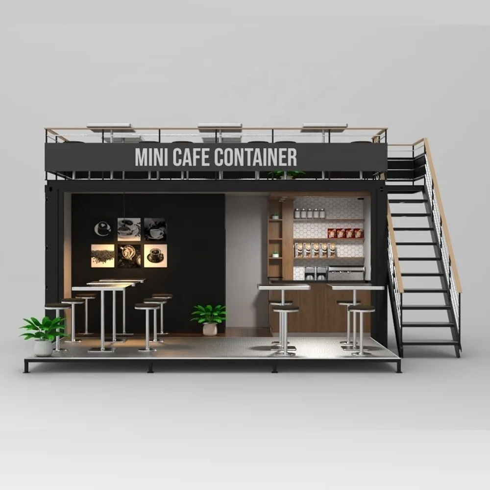 Кафе контейнер фото Prefabricated Foldable Cafe Container Coffee Shop 20FT Container Restaurant Luxu