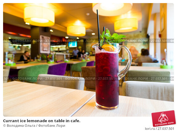 Кафе лимонад фото Currant ice lemonade on table in cafe. Стоковое фото № 27037501, фотограф Володи