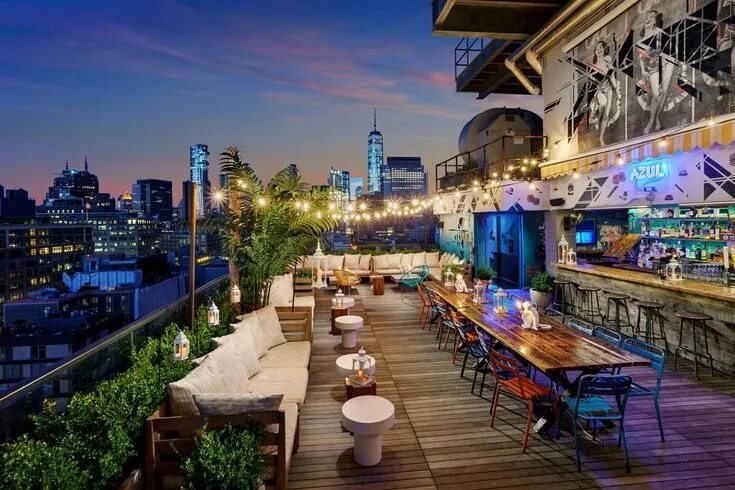 Кафе нью йорка фото ★ ★ ★ ★ Hotel Hugo, New York, USA Rooftop bars nyc, Nyc rooftop, Hotel rooftop b