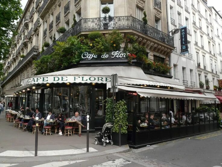 Кафе парижа фото Le café de Flore, Simone de Beauvoir et Jean-Paul Sartre Paris, Cafe de flore, C