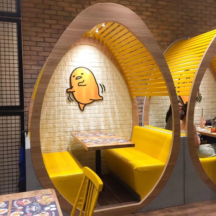 Кафе с интересным интерьером в москве Gudetama Cafe Singapore - Little Miss Bento Cool restaurant design, Small restau