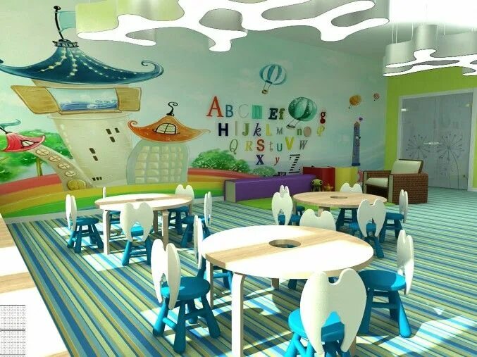 Кафе в детском саду оформление ป ก พ น โ ด ย Alena Lysenko ใ น Interiors for nursery school ( интерьер и экстер