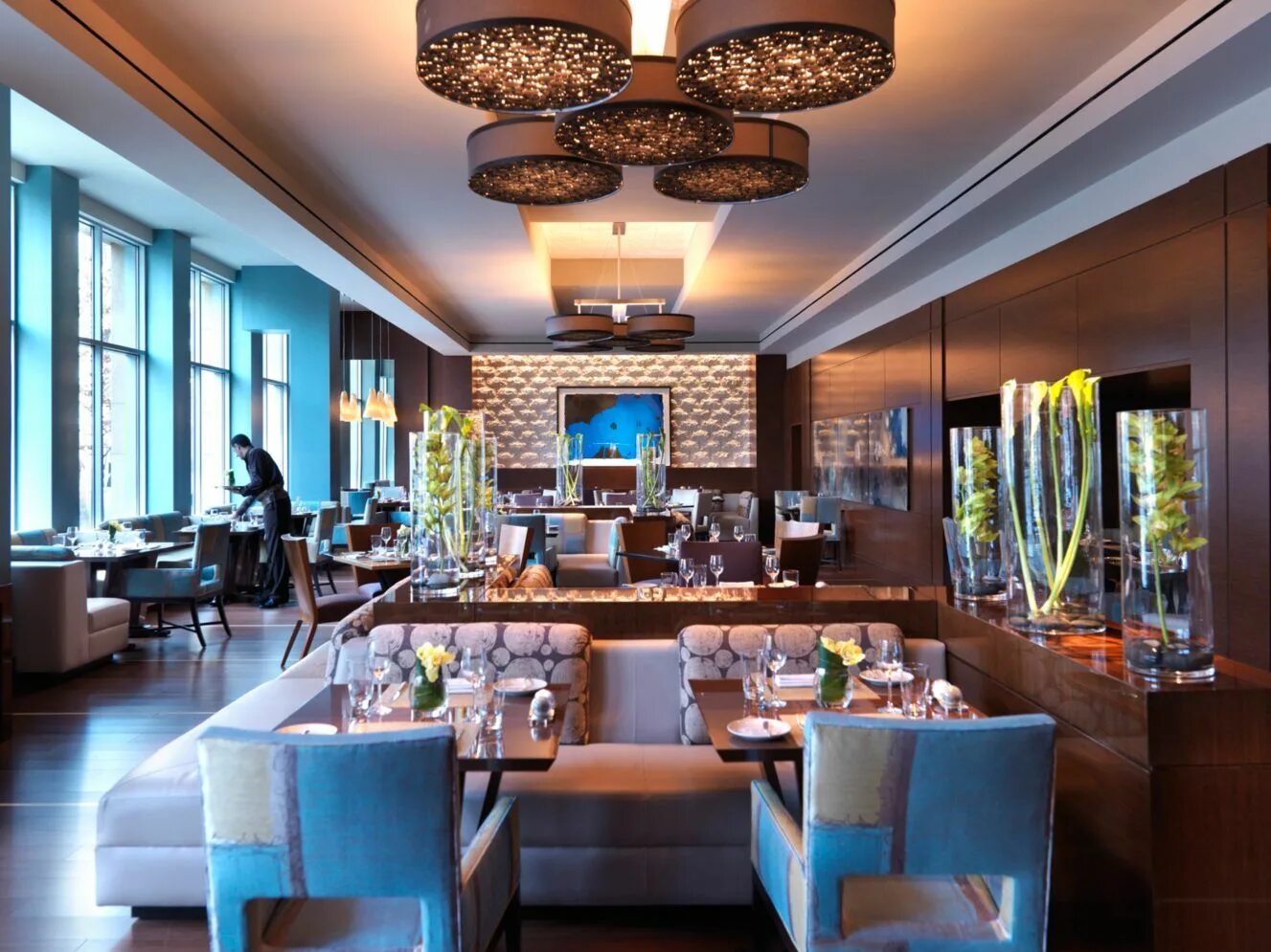 Кафе в гостинице фото Mandarin Oriental, Boston: 4 Star - Asana Restaurant interior design, Restaurant