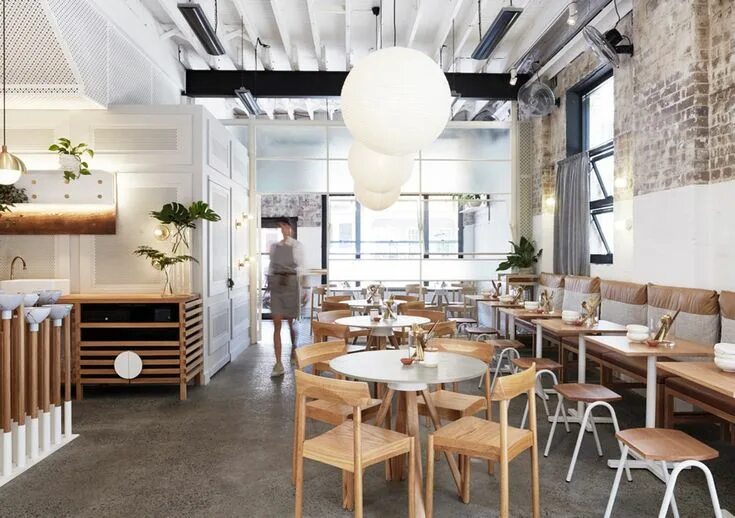 Кафе в современном стиле фото Matt Woods adds teabag chandelier and balancing bowls to Australian cafe Austral