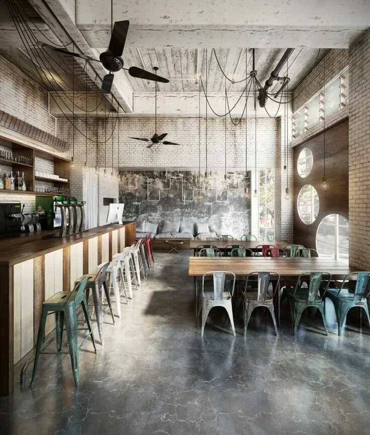 Кафе в стиле лофт Pin by Edward Schowalter on rendered images Cafe interior, Coffee shops interior