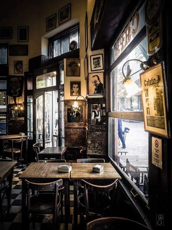 Кафе винтаж фото Reflejos en el café (photo by Ruben Hernan) Buenos Aires, Argentina Coffee shop 